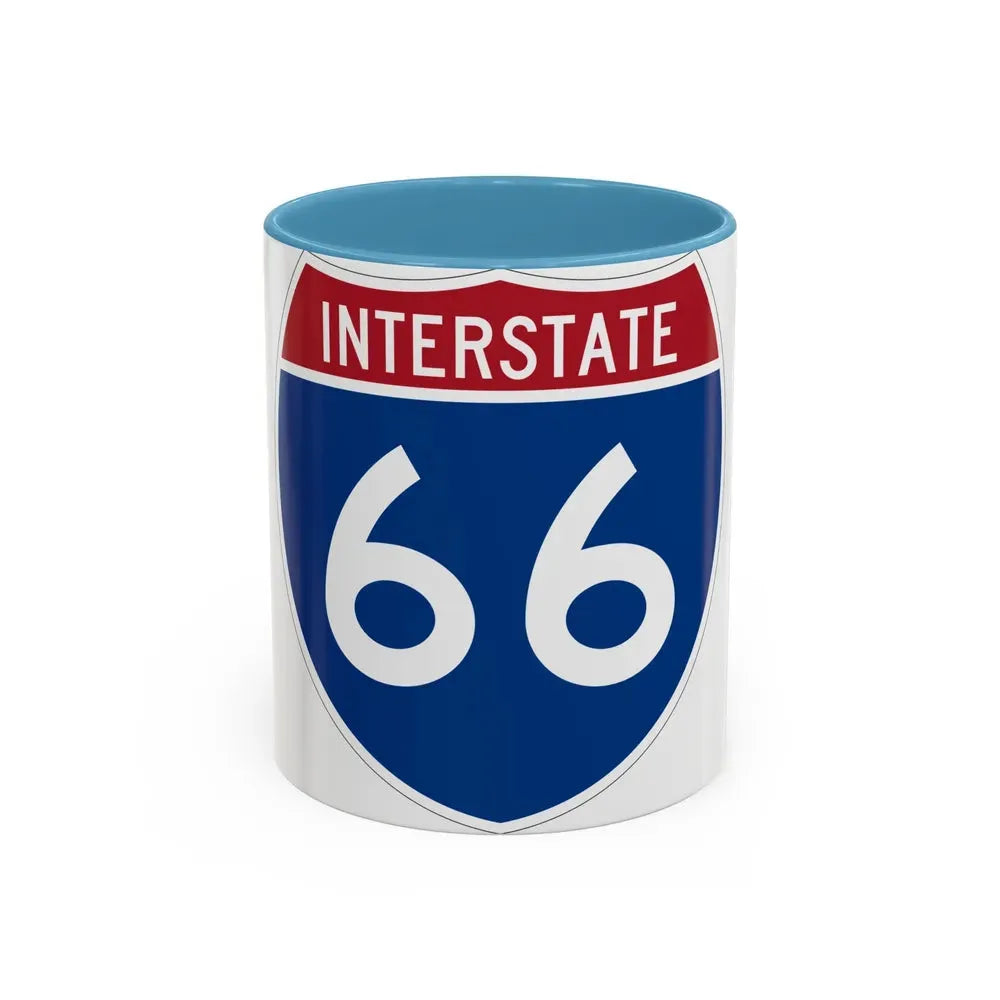 Interstate 66 (U.S. Highways) Accent Coffee Mug 11oz Light Blue - Go Mug Yourself