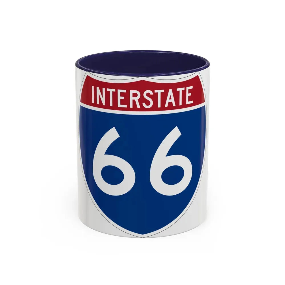 Interstate 66 (U.S. Highways) Accent Coffee Mug 11oz Navy - Go Mug Yourself