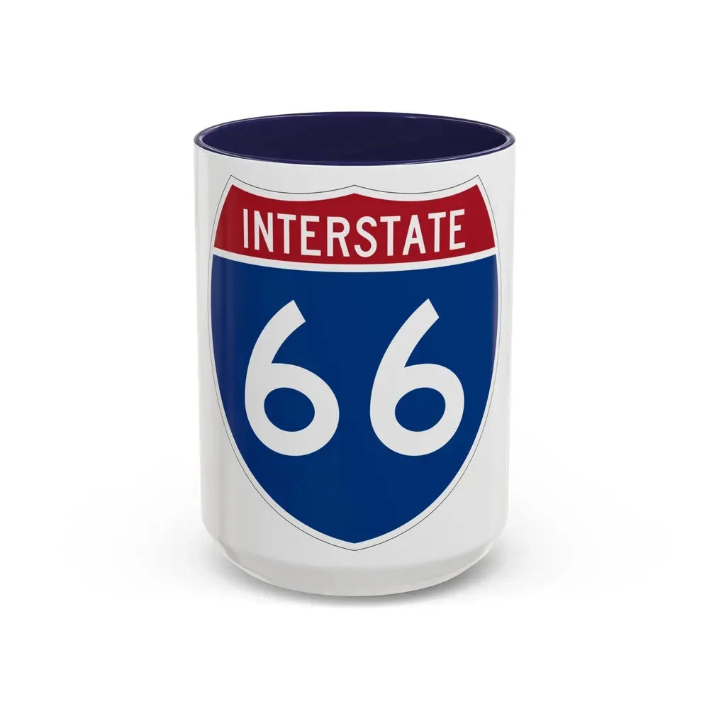 Interstate 66 (U.S. Highways) Accent Coffee Mug 15oz Navy - Go Mug Yourself