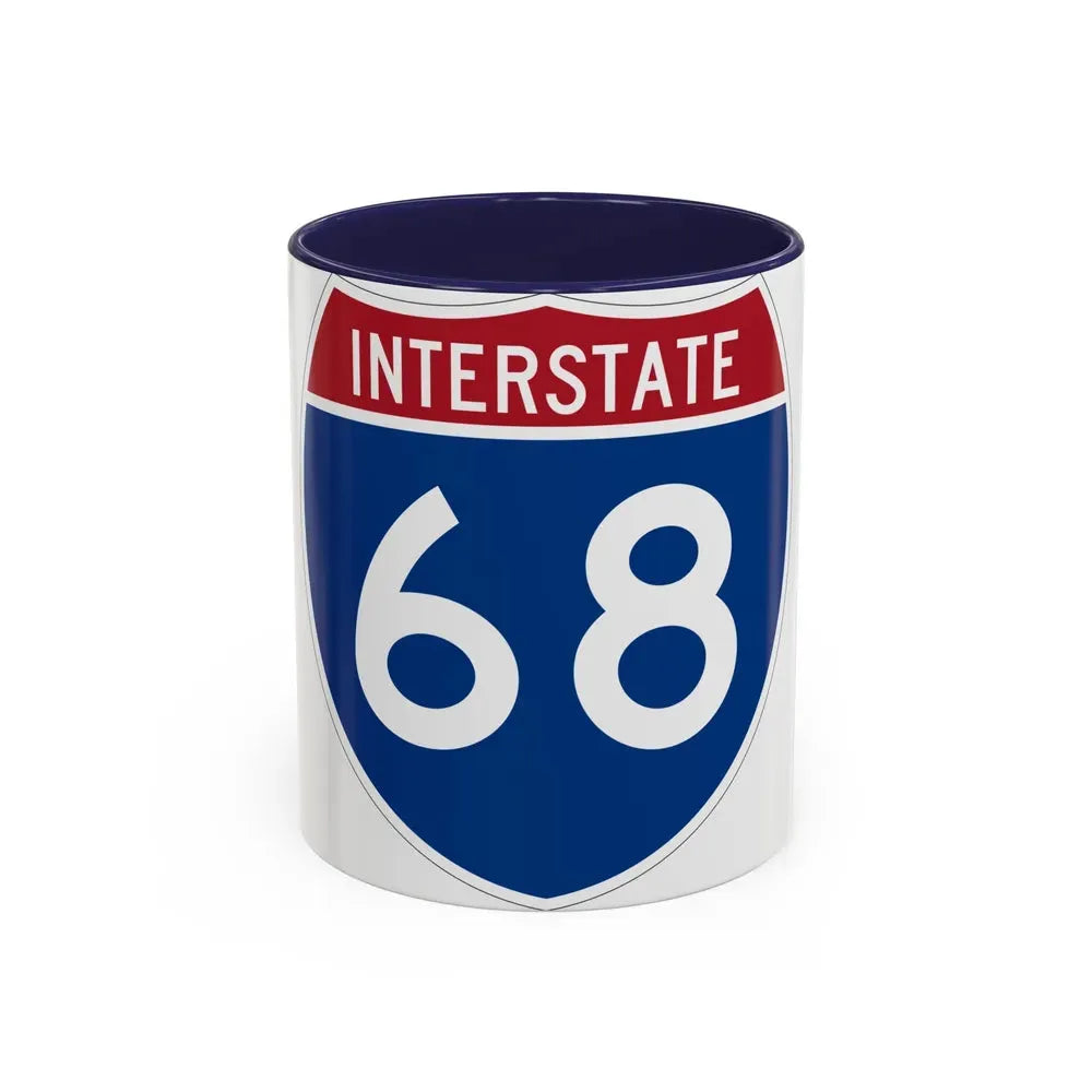 Interstate 68 (U.S. Highways) Accent Coffee Mug 11oz Navy - Go Mug Yourself