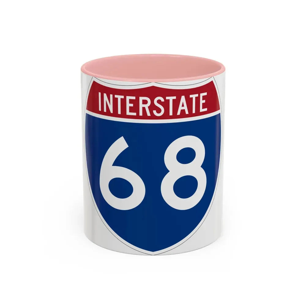 Interstate 68 (U.S. Highways) Accent Coffee Mug 11oz Pink - Go Mug Yourself