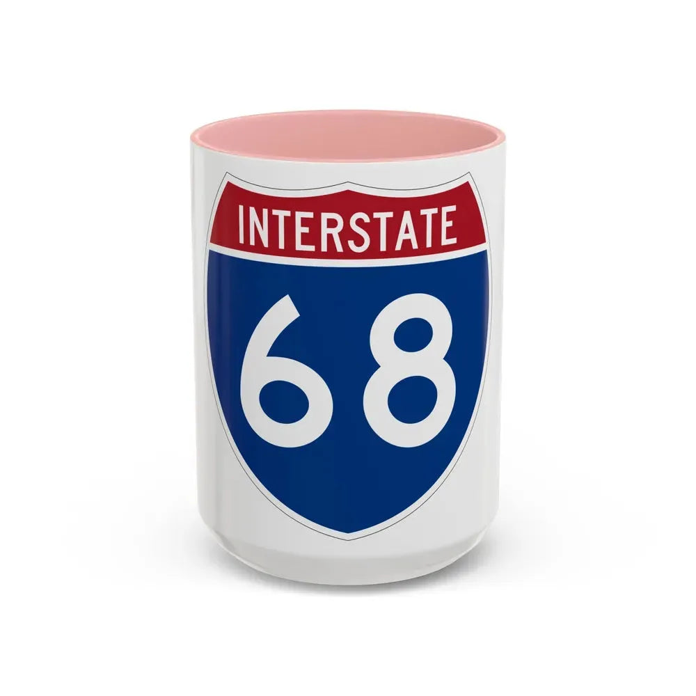 Interstate 68 (U.S. Highways) Accent Coffee Mug 15oz Pink - Go Mug Yourself