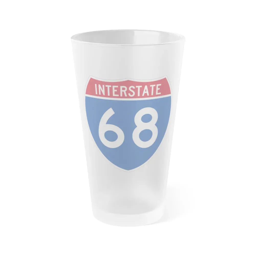 Interstate 68 (U.S. Highways) Frosted Pint Glass 16oz 16oz Frosted - Go Mug Yourself