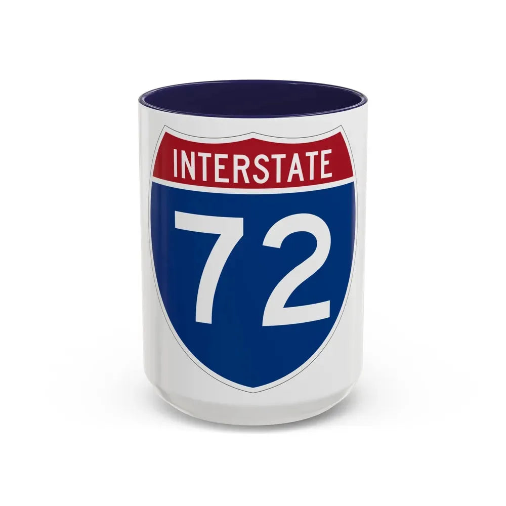 Interstate 72 (U.S. Highways) Accent Coffee Mug 15oz Navy - Go Mug Yourself