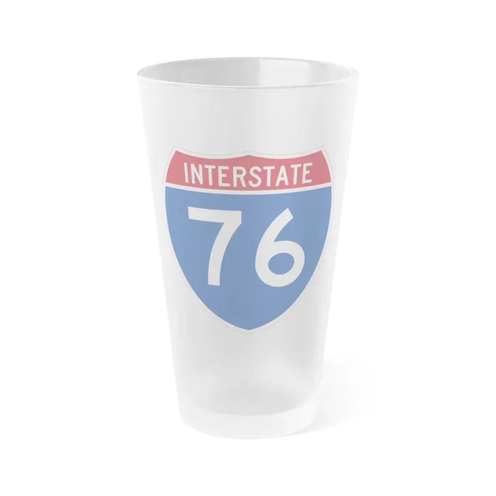 Interstate 76 Colorado Nebraska (U.S. Highways) Frosted Pint Glass 16oz 16oz Frosted - Go Mug Yourself