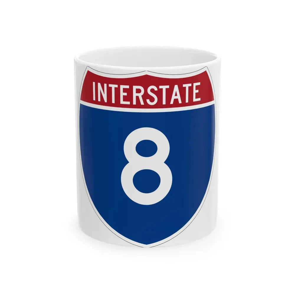 Interstate 8 (U.S. Highways) White Coffee Mug 11oz - Go Mug Yourself