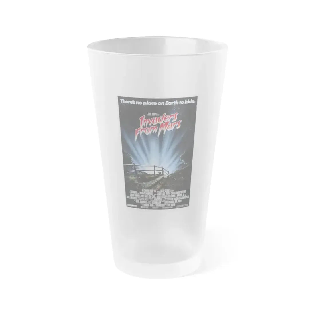 INVADERS FROM MARS (REMAKE) 1986 Movie Poster - Frosted Pint Glass 16oz 16oz Frosted - Go Mug Yourself