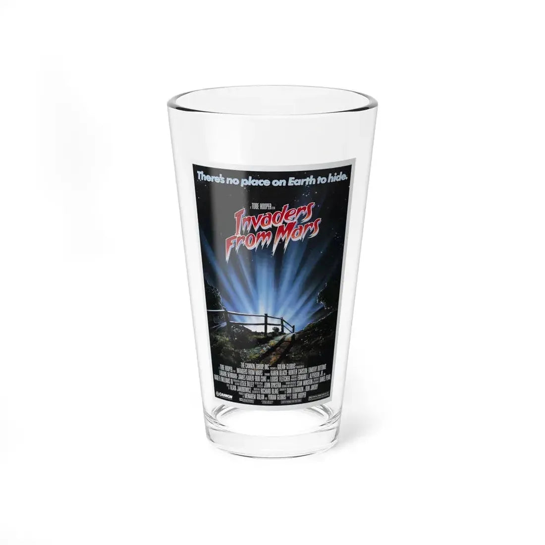 INVADERS FROM MARS (REMAKE) 1986 Movie Poster - Pint Glass 16oz 16oz - Go Mug Yourself