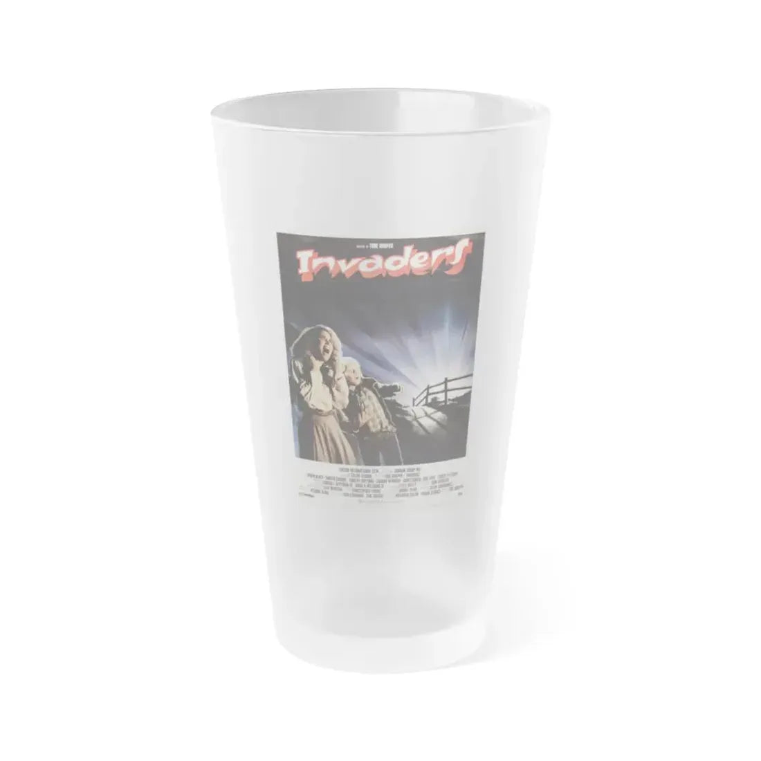 INVADERS FROM MARS (REMAKE FRENCH) 1986 Movie Poster - Frosted Pint Glass 16oz 16oz Frosted - Go Mug Yourself