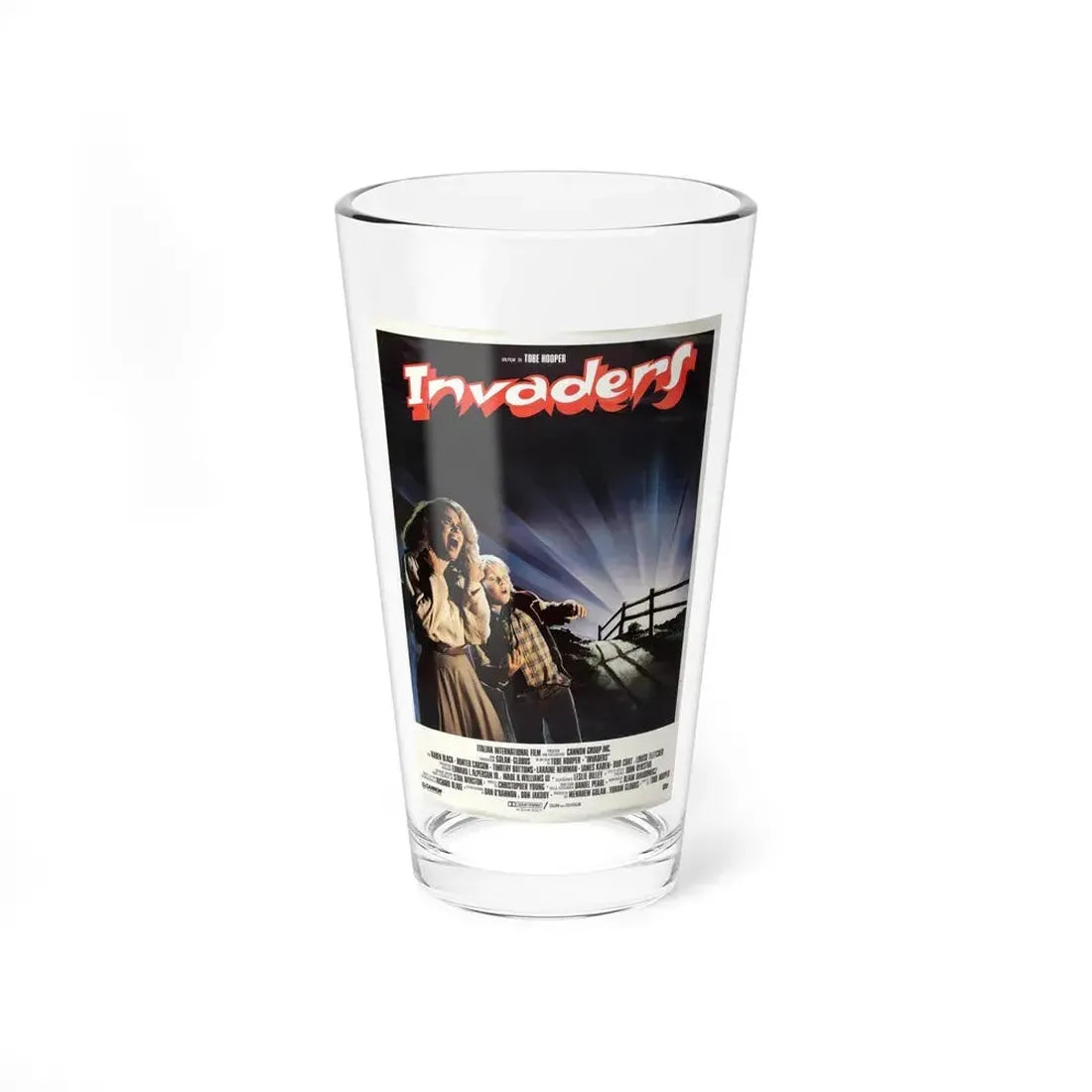 INVADERS FROM MARS (REMAKE FRENCH) 1986 Movie Poster - Pint Glass 16oz 16oz - Go Mug Yourself