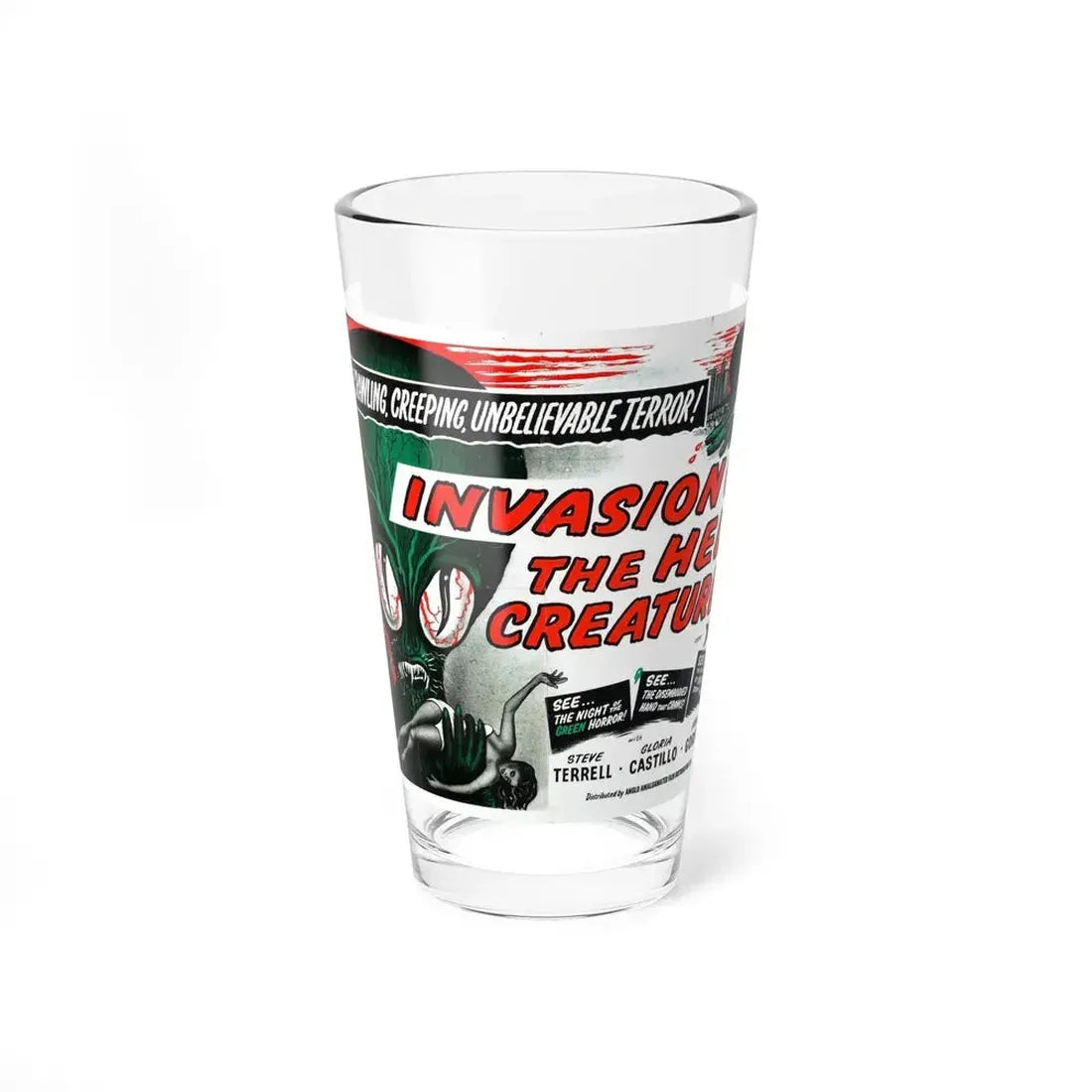 INVASION OF THE  HELL CREATURES (INVASION OF THE SAUCER-MEN) 1957 Movie Poster - Pint Glass 16oz 16oz - Go Mug Yourself