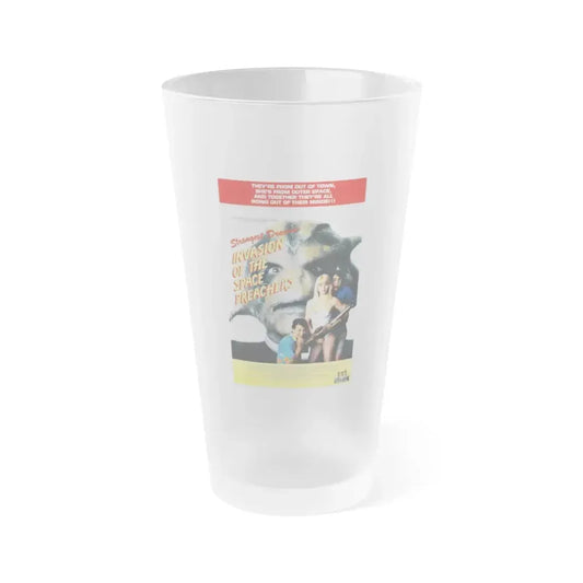 INVASION OF THE SPACE PREACHERS 1990 Movie Poster - Frosted Pint Glass 16oz 16oz Frosted - Go Mug Yourself