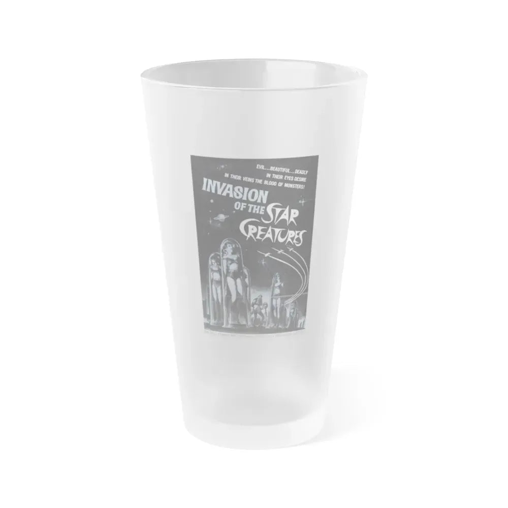 INVASION OF THE STAR CREATURES 1962 Movie Poster - Frosted Pint Glass 16oz 16oz Frosted - Go Mug Yourself
