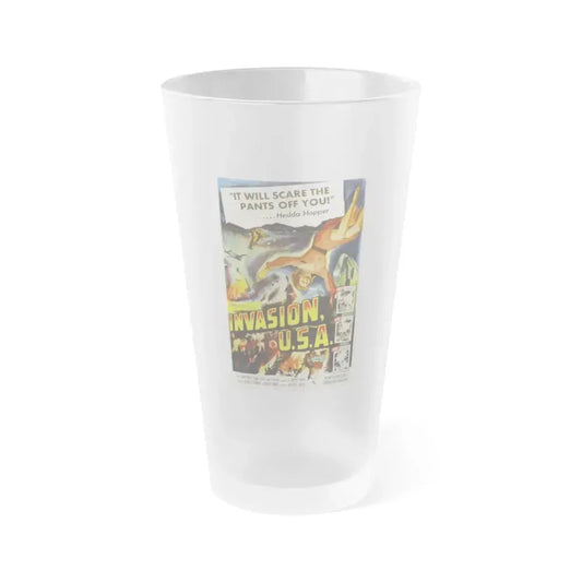 INVASION U.S.A 1952 Movie Poster - Frosted Pint Glass 16oz 16oz Frosted - Go Mug Yourself