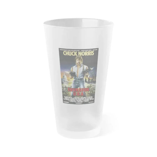 INVASION U.S.A 1985 Movie Poster - Frosted Pint Glass 16oz 16oz Frosted - Go Mug Yourself