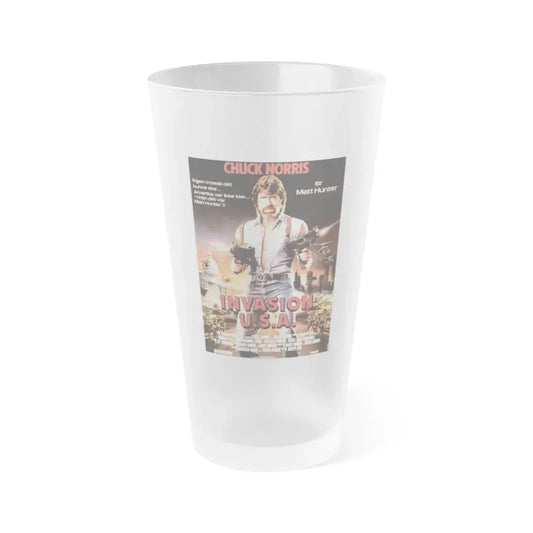 INVASION USA (DANISH) 1985 Movie Poster - Frosted Pint Glass 16oz 16oz Frosted - Go Mug Yourself
