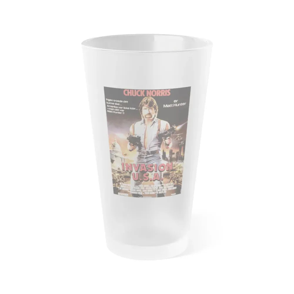 INVASION USA (DANISH) 1985 Movie Poster - Frosted Pint Glass 16oz 16oz Frosted - Go Mug Yourself