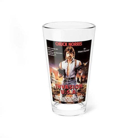 INVASION USA (DANISH) 1985 Movie Poster - Pint Glass 16oz 16oz - Go Mug Yourself