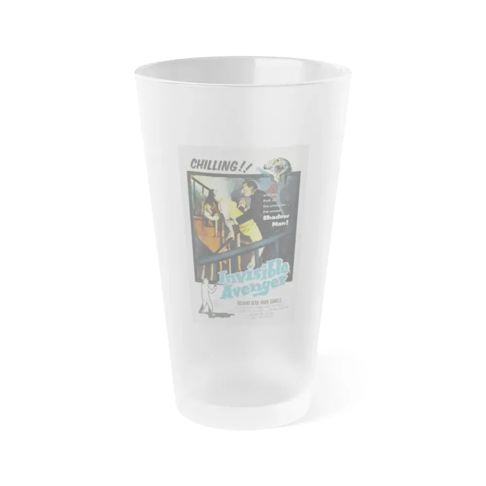 INVISIBLE AVENGER 1958 Movie Poster - Frosted Pint Glass 16oz 16oz Frosted - Go Mug Yourself