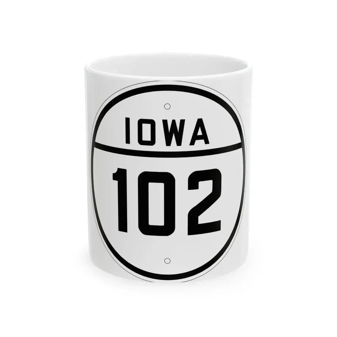 Iowa 102 1926 (Iowa) (Road Sign) White Coffee Mug 11oz - Go Mug Yourself