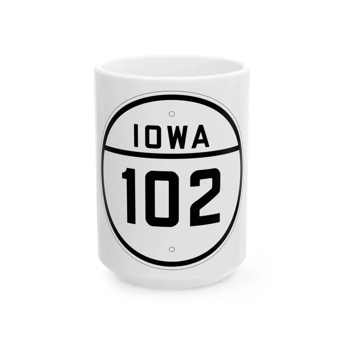 Iowa 102 1926 (Iowa) (Road Sign) White Coffee Mug 15oz - Go Mug Yourself