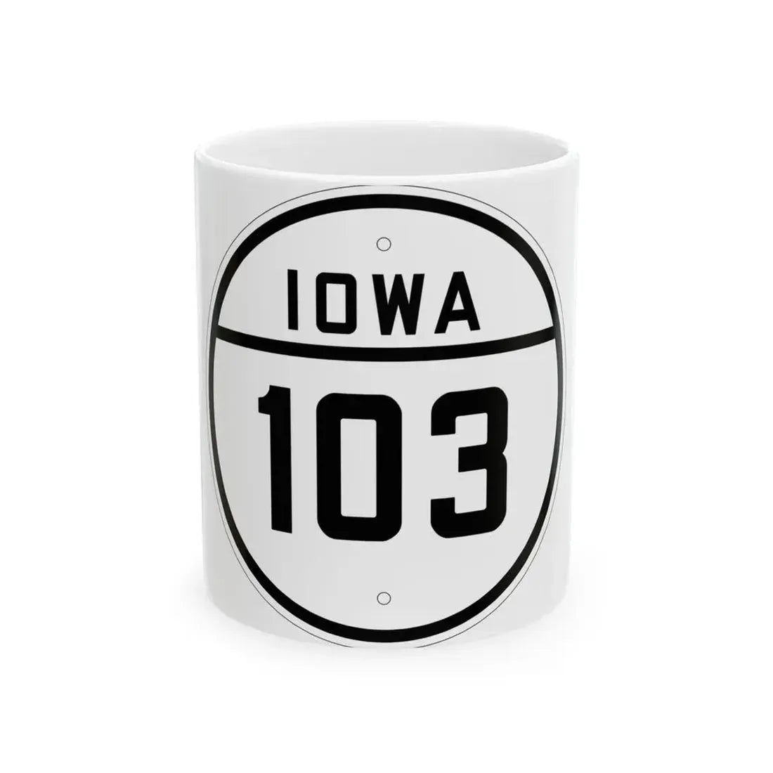 Iowa 103 1926 (Iowa) (Road Sign) White Coffee Mug 11oz - Go Mug Yourself