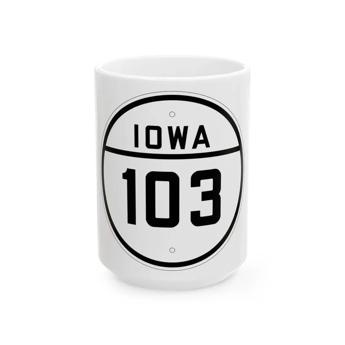 Iowa 103 1926 (Iowa) (Road Sign) White Coffee Mug 15oz - Go Mug Yourself
