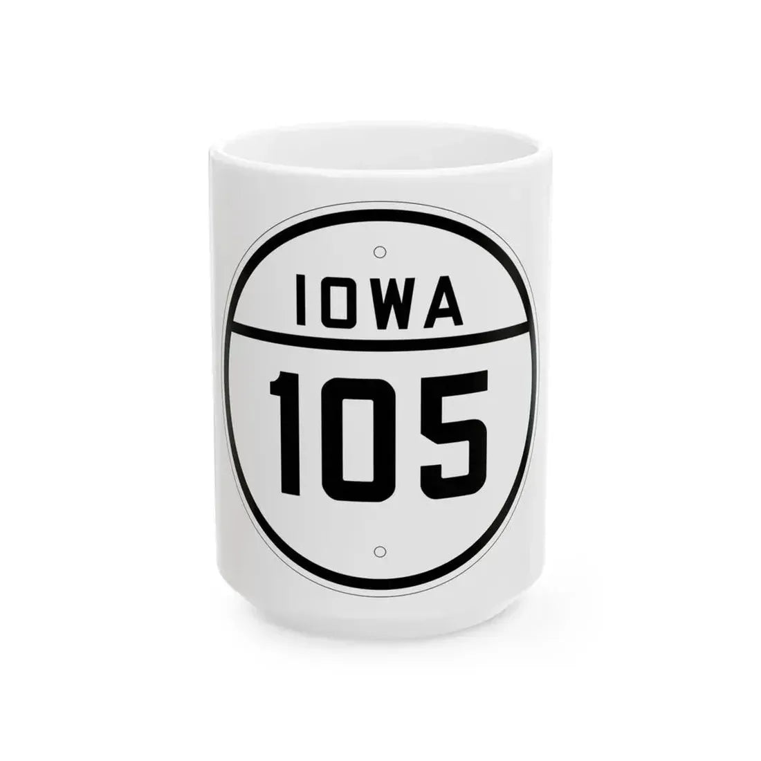 Iowa 105 1926 (Iowa) (Road Sign) White Coffee Mug 15oz - Go Mug Yourself
