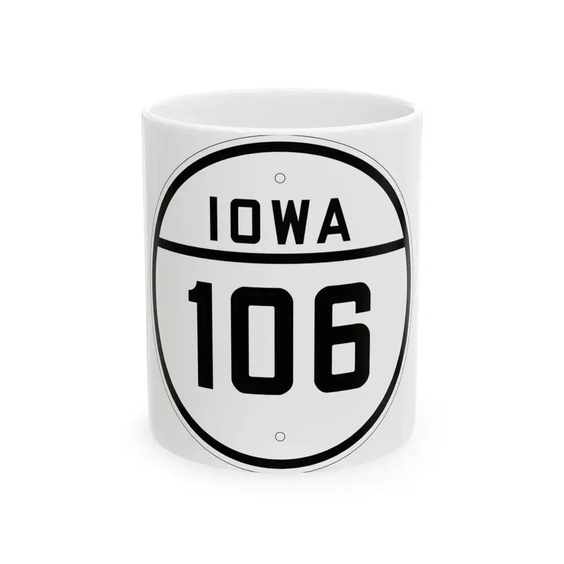 Iowa 106 1926 (Iowa) (Road Sign) White Coffee Mug 11oz - Go Mug Yourself