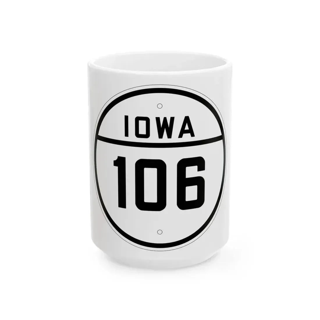 Iowa 106 1926 (Iowa) (Road Sign) White Coffee Mug 15oz - Go Mug Yourself