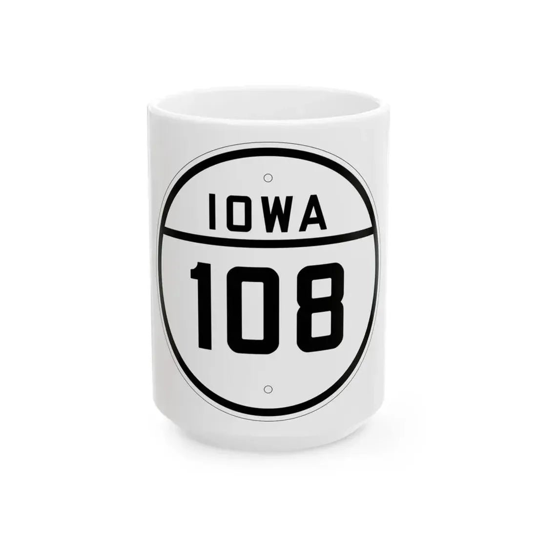 Iowa 108 1926 (Iowa) (Road Sign) White Coffee Mug 15oz - Go Mug Yourself