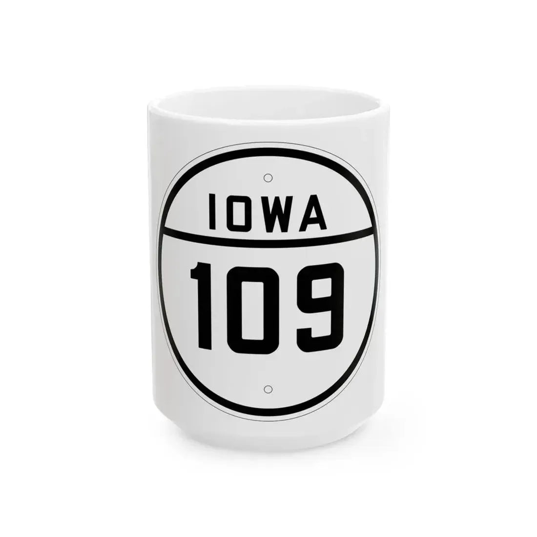 Iowa 109 1926 (Iowa) (Road Sign) White Coffee Mug 15oz - Go Mug Yourself
