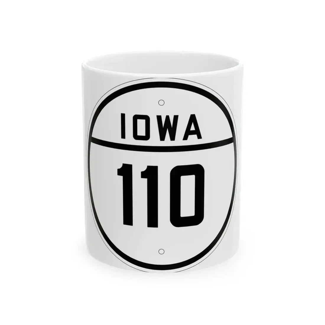 Iowa 110 1926 (Iowa) (Road Sign) White Coffee Mug 11oz - Go Mug Yourself