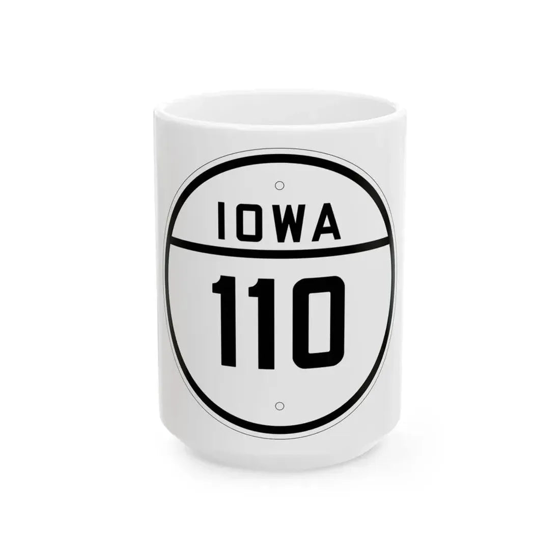Iowa 110 1926 (Iowa) (Road Sign) White Coffee Mug 15oz - Go Mug Yourself