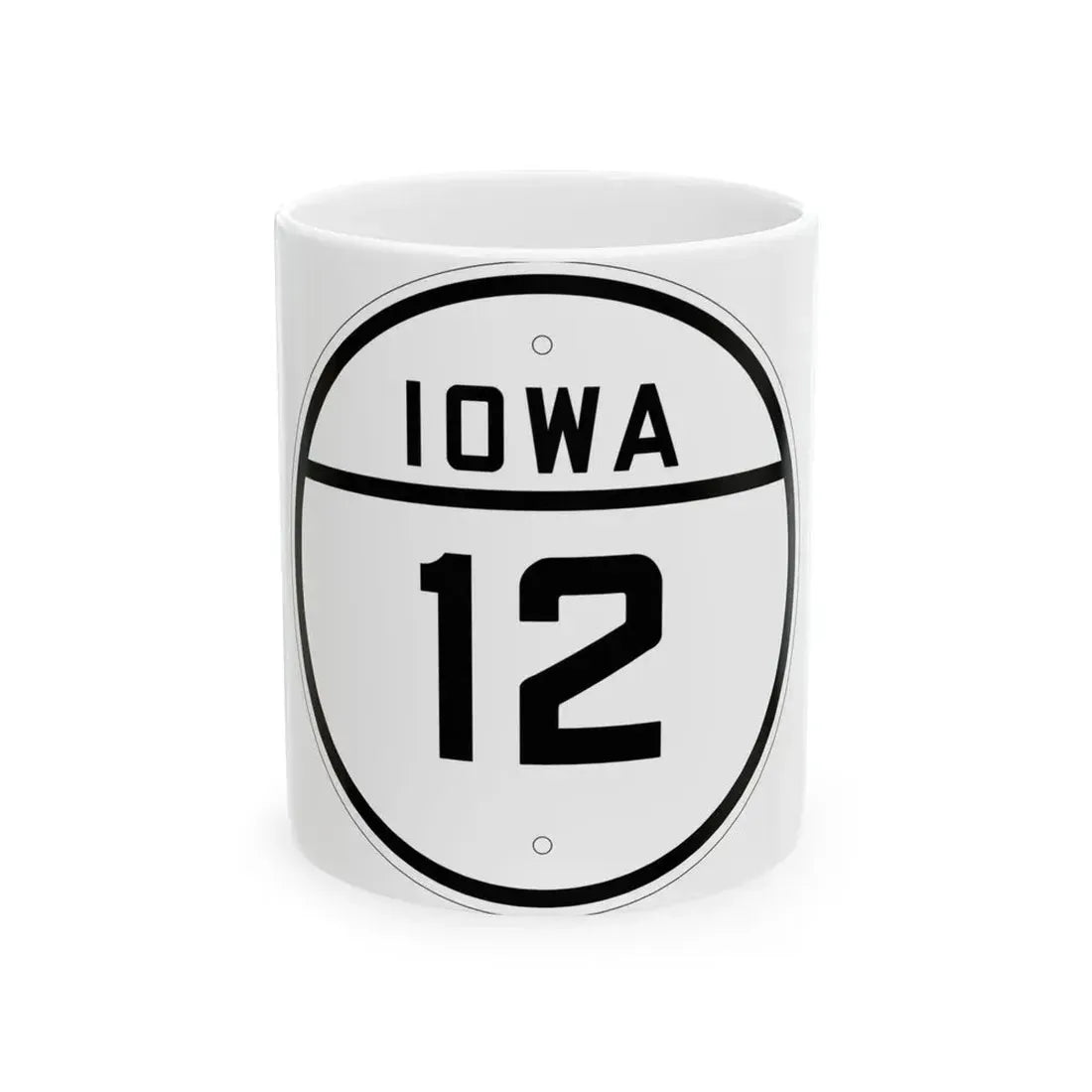 Iowa 12 1926 (Iowa) (Road Sign) White Coffee Mug 11oz - Go Mug Yourself