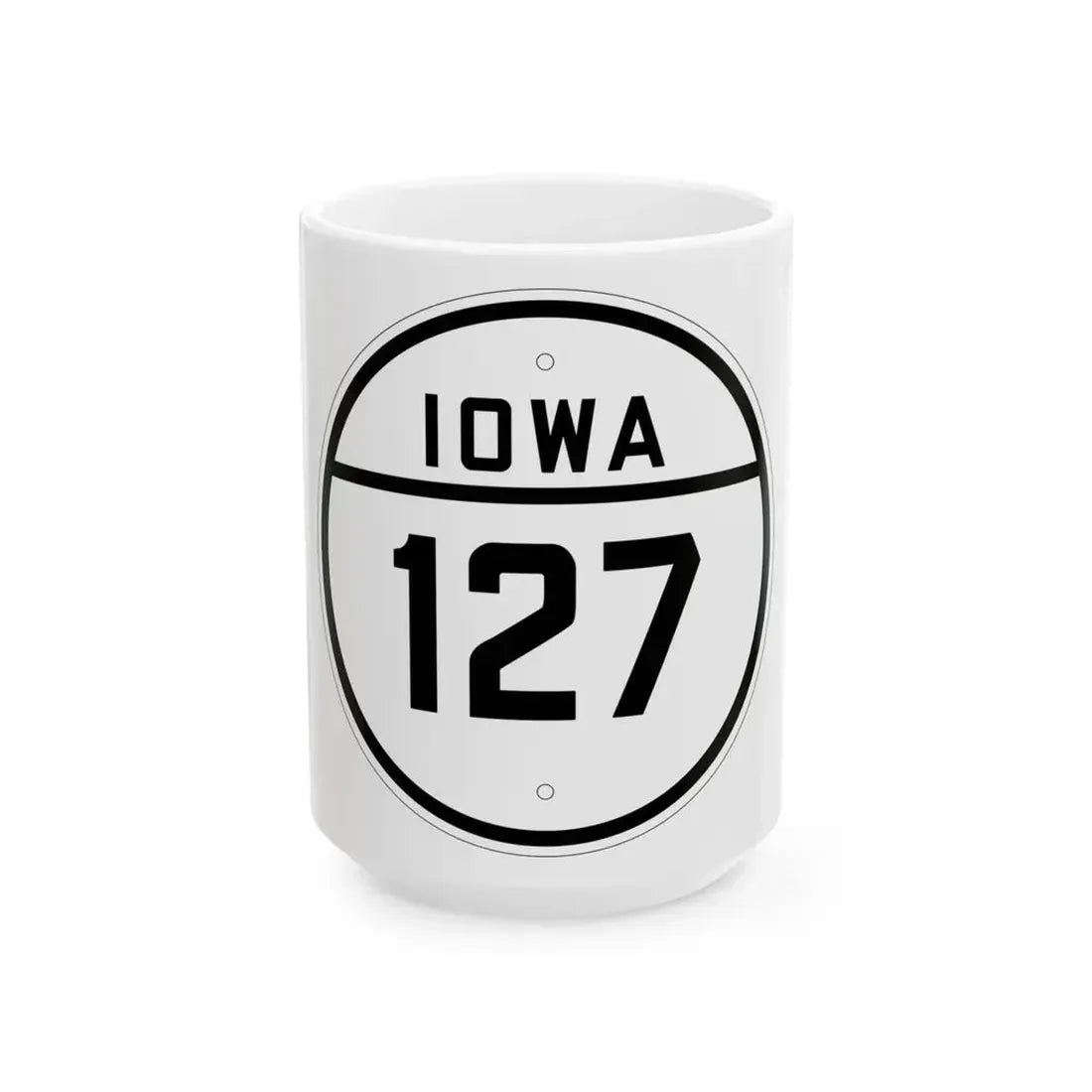 Iowa 127 1926 (Iowa) (Road Sign) White Coffee Mug 15oz - Go Mug Yourself