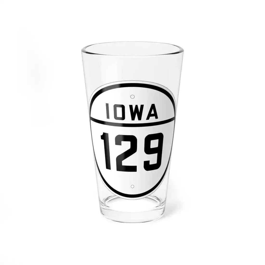 Iowa 129 1926 (Iowa) (Road Sign) Pint Glss 16oz 16oz - Go Mug Yourself
