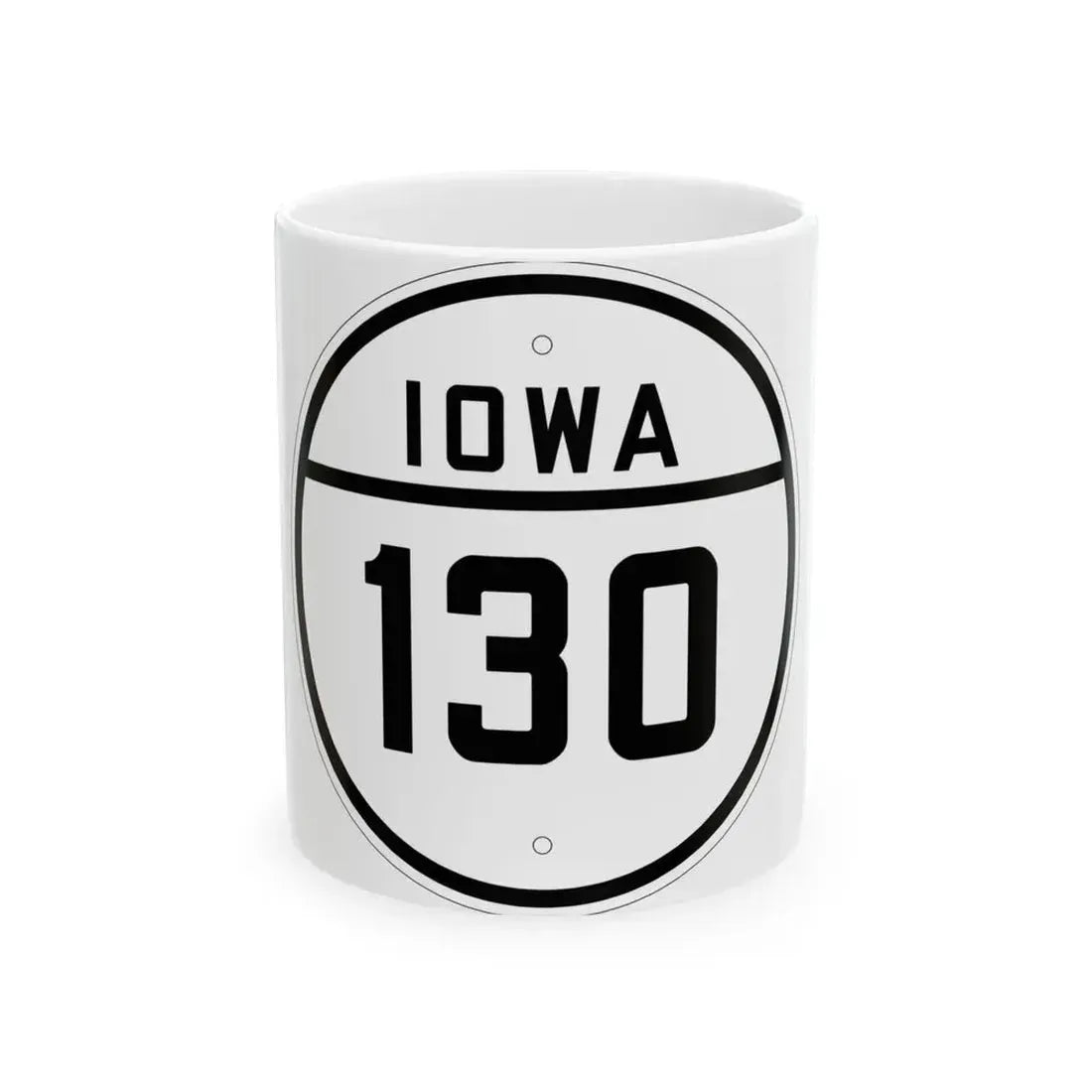 Iowa 130 1926 (Iowa) (Road Sign) White Coffee Mug - Go Mug Yourself