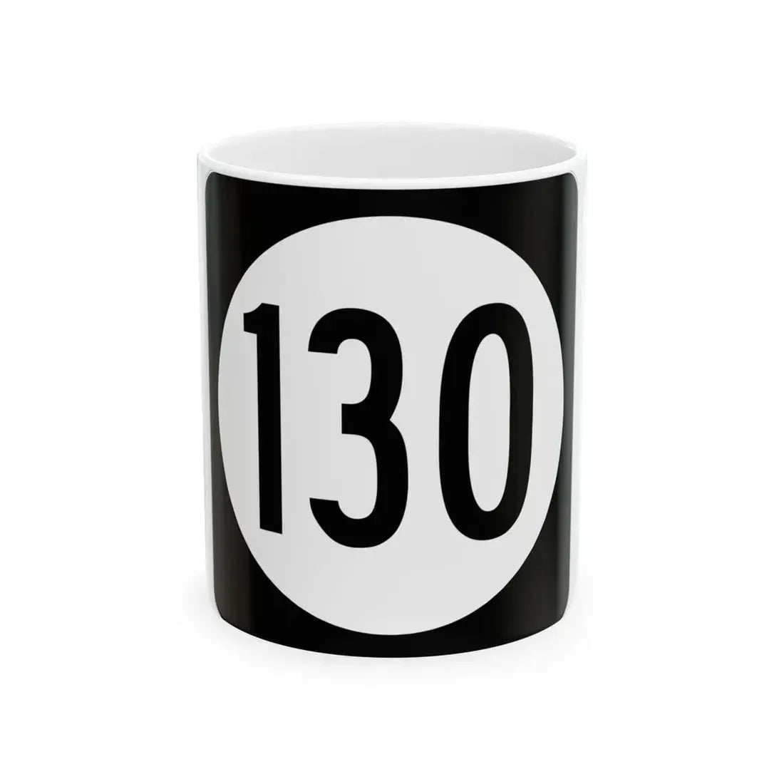 Iowa 130 (Iowa) (Road Sign) White Coffee Mug 11oz - Go Mug Yourself