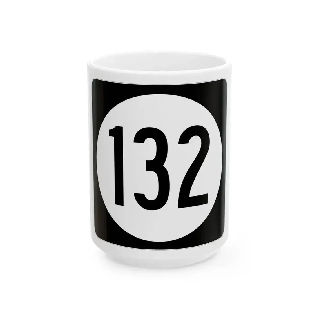 Iowa 132 (Iowa) (Road Sign) White Coffee Mug 15oz - Go Mug Yourself
