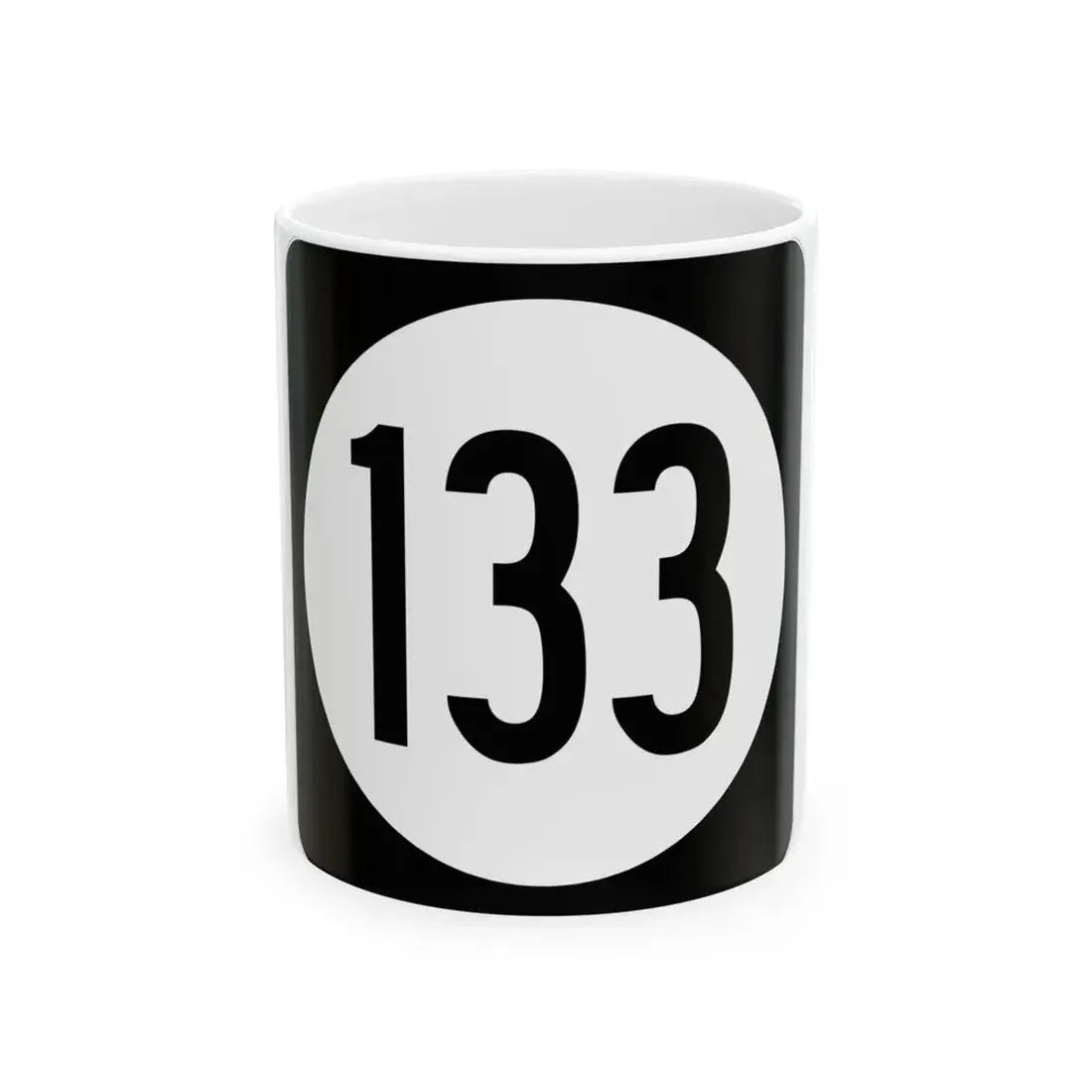 Iowa 133 (Iowa) (Road Sign) White Coffee Mug 11oz - Go Mug Yourself