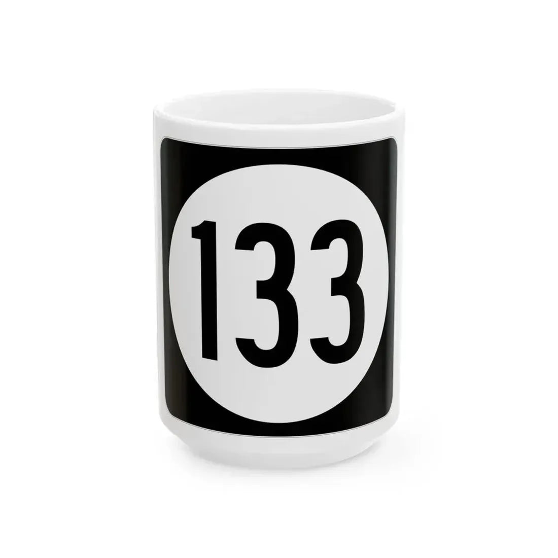Iowa 133 (Iowa) (Road Sign) White Coffee Mug - Go Mug Yourself