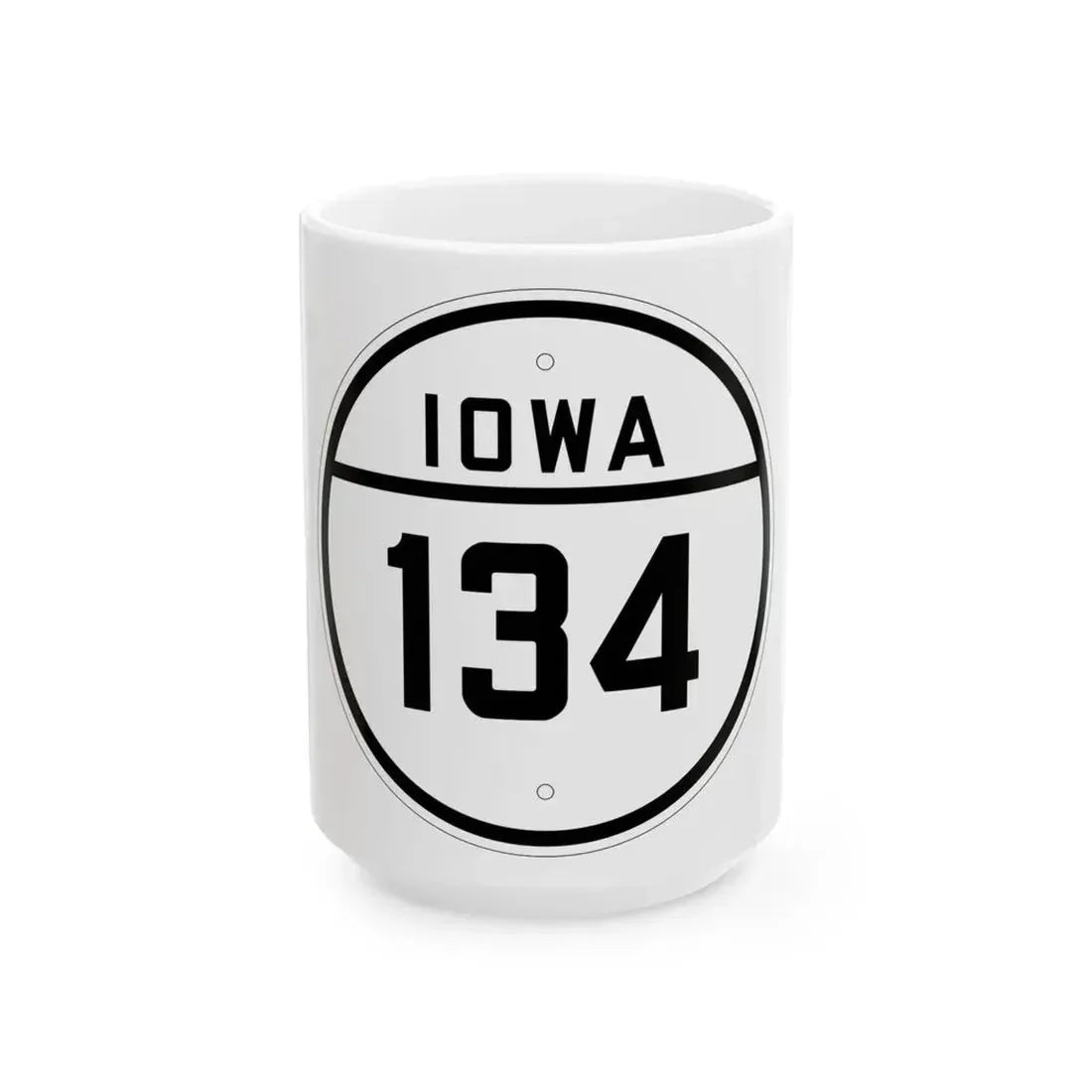 Iowa 134 1926 (Iowa) (Road Sign) White Coffee Mug 15oz - Go Mug Yourself