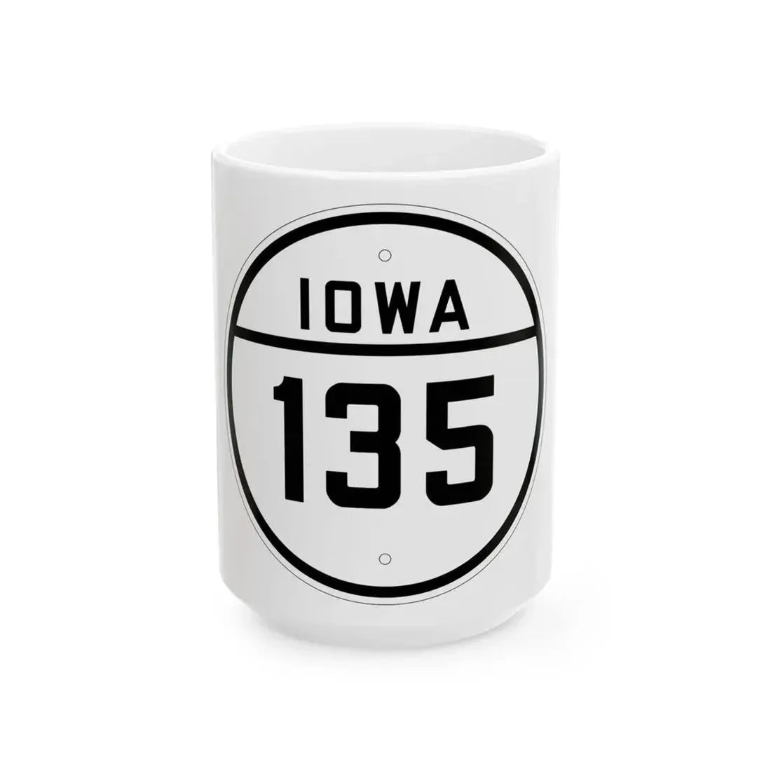 Iowa 135 1926 (Iowa) (Road Sign) White Coffee Mug 15oz - Go Mug Yourself