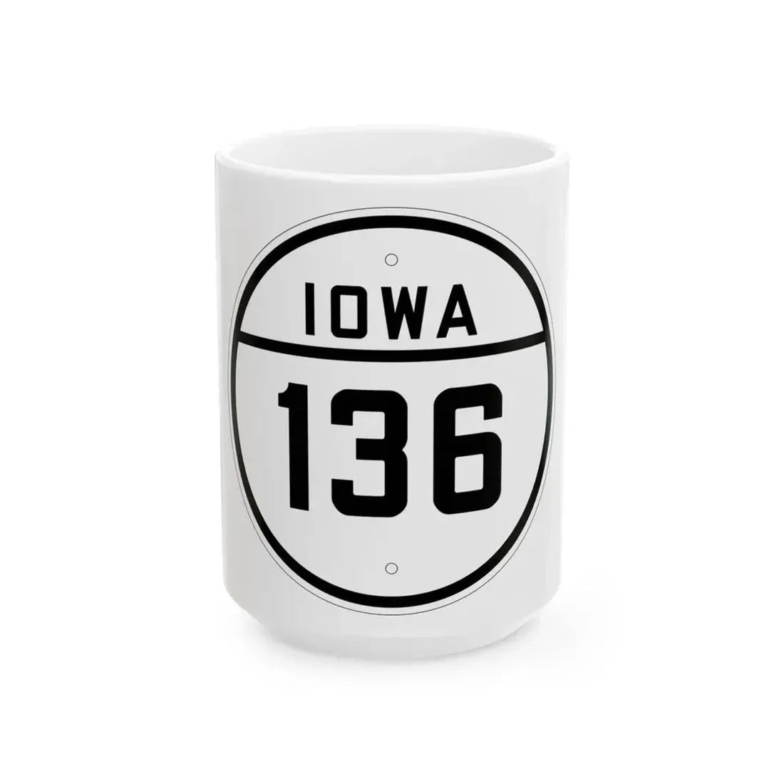 Iowa 136 1926 (Iowa) (Road Sign) White Coffee Mug 15oz - Go Mug Yourself
