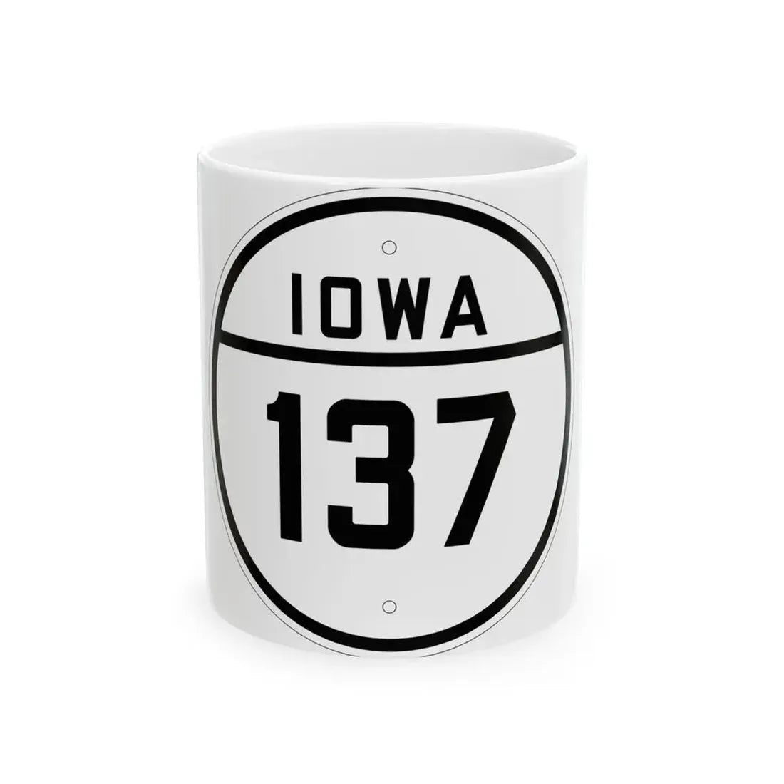 Iowa 137 1926 (Iowa) (Road Sign) White Coffee Mug 11oz - Go Mug Yourself