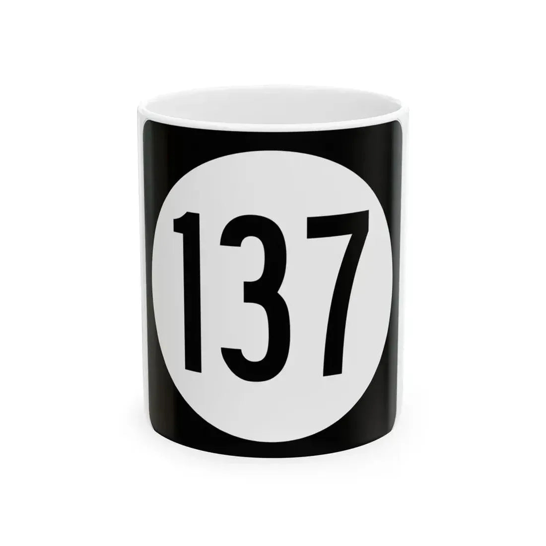 Iowa 137 (Iowa) (Road Sign) White Coffee Mug 11oz - Go Mug Yourself