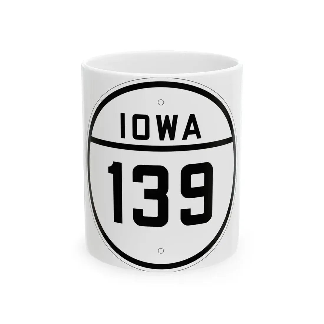 Iowa 139 1926 (Iowa) (Road Sign) White Coffee Mug 11oz - Go Mug Yourself