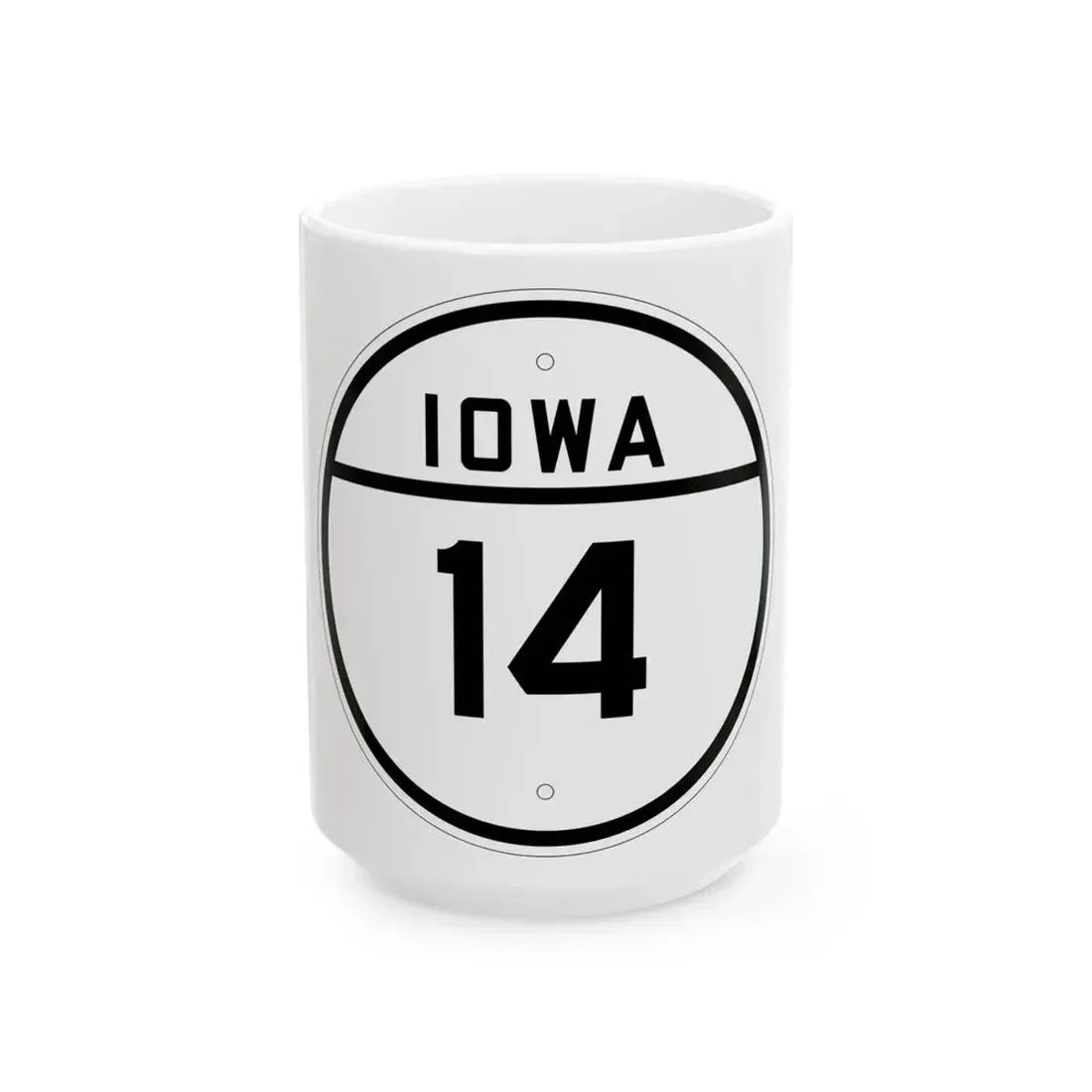 Iowa 14 1926 (Iowa) (Road Sign) White Coffee Mug 15oz - Go Mug Yourself