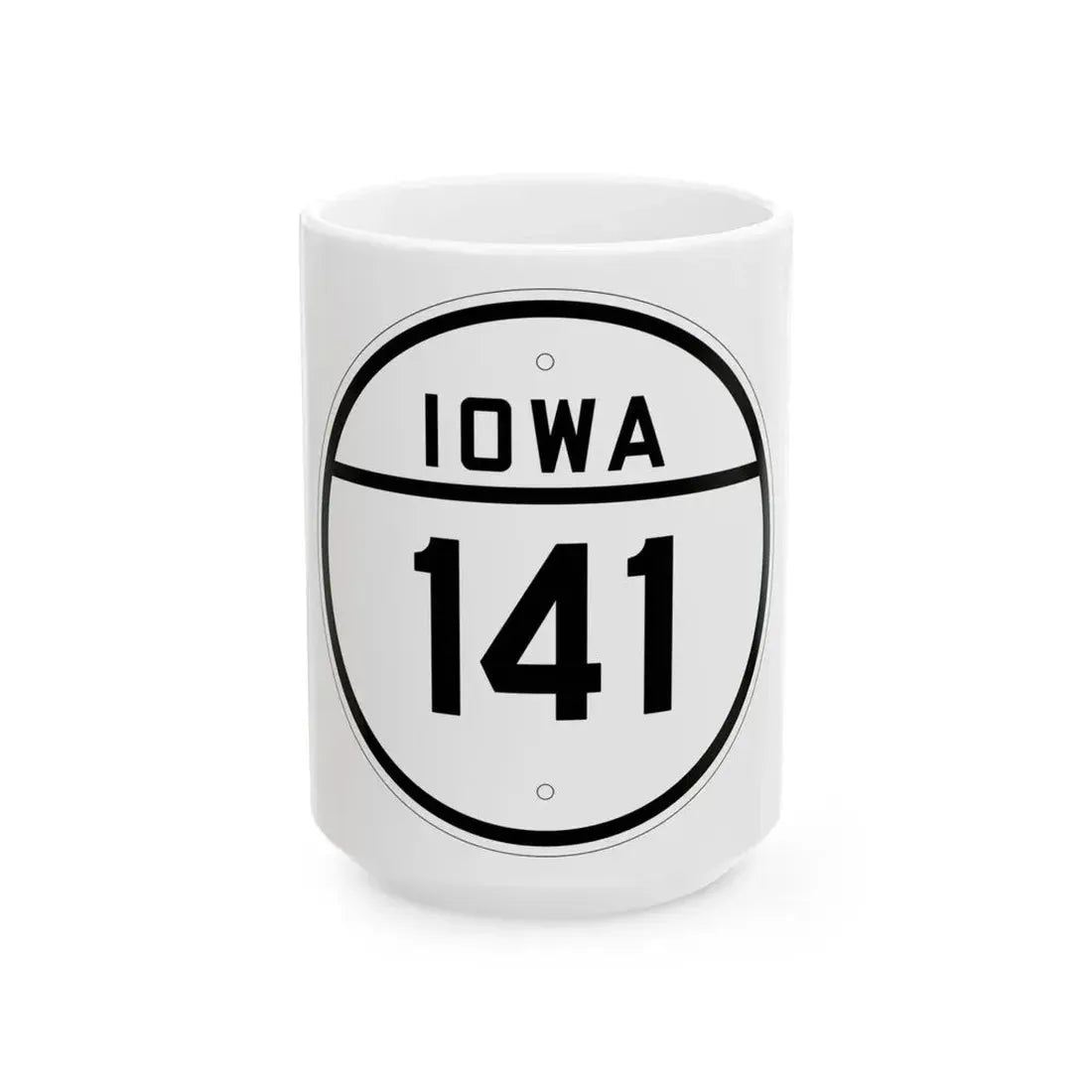 Iowa 141 1926 (Iowa) (Road Sign) White Coffee Mug 15oz - Go Mug Yourself